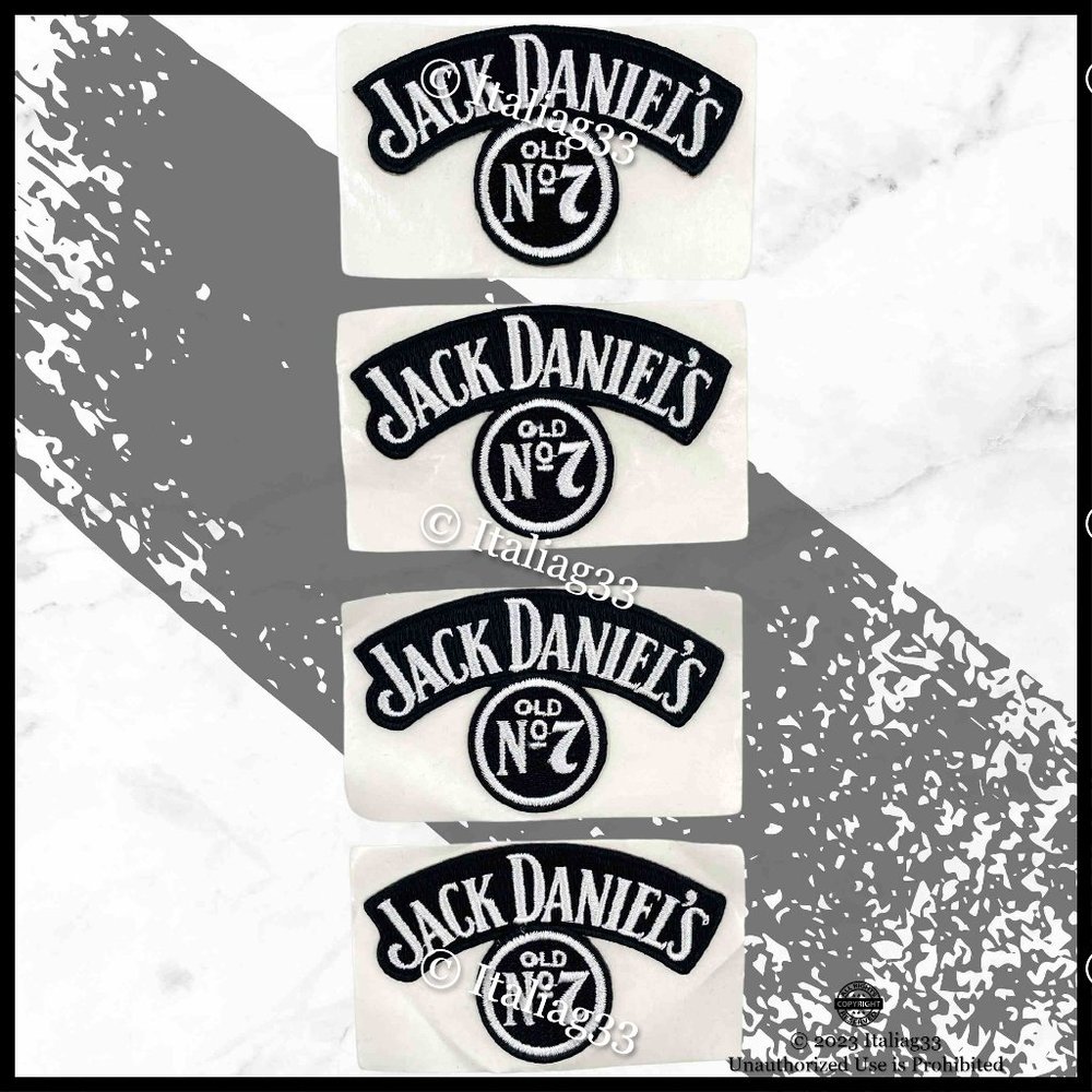 Jack Daniel's Old No. 7 Patches Lot of 4 Black & White Stick On or Sew On NEW!